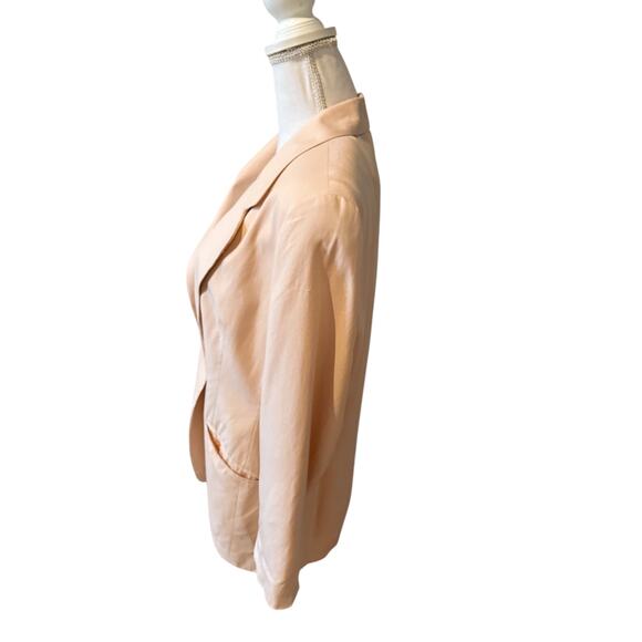 Vintage Express Oversized Silk Boyfriend Blazer Pale Pink S - Picture 4 of 7